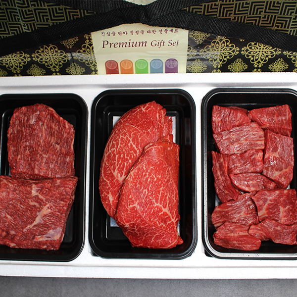 [한성가횡성한우]정품 횡성한우 명품프리미엄 실속세트 2호 1.2kg(불고기400g,국거리400g,장조림400g)