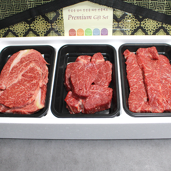 [한성가횡성한우]정품 횡성한우 명품프리미엄 실속세트 9호 1.2kg(등심 400g,안심400g,채끝400g)