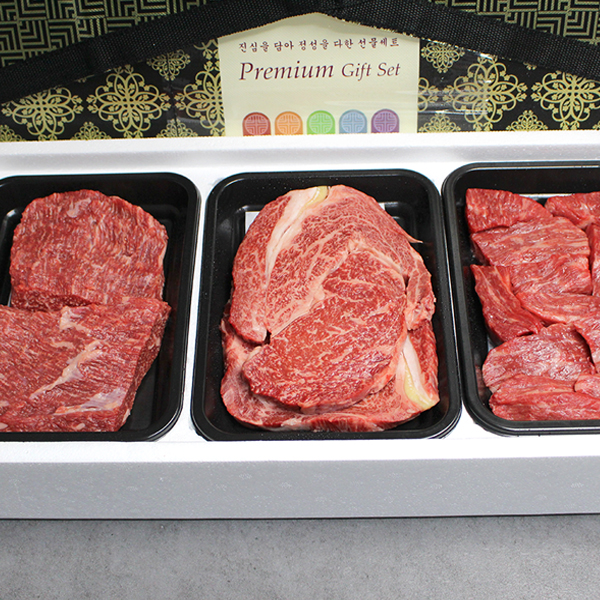 [한성가횡성한우]정품 횡성한우 프리미엄 선물세트 5호 1.2kg(장조림500g,국거리500g,등심200g)